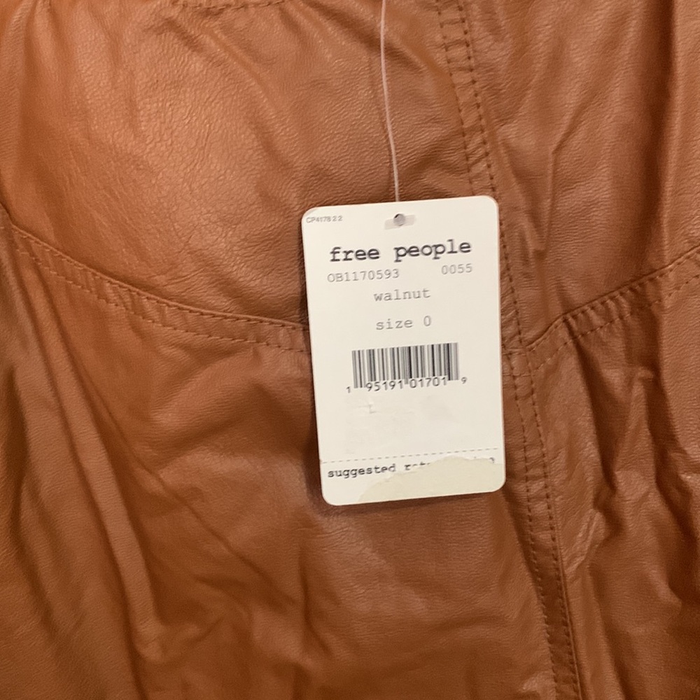 NWT Free People Zip Up Leather Skirt - Picture 4 of 5
